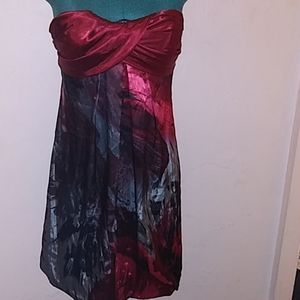 Jump Apparel Red and Grey Floral cocktail dress